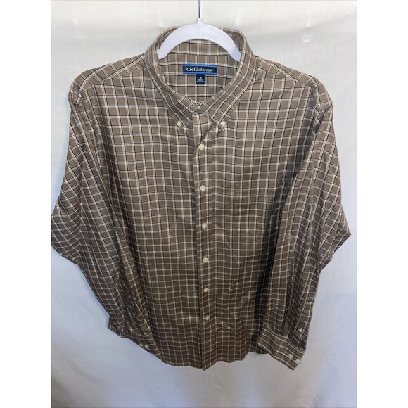 Croft & Barrow Dress Shirt Men’s Size Medium Tan Striped Button Up Long Sleeve - Picture 1 of 12